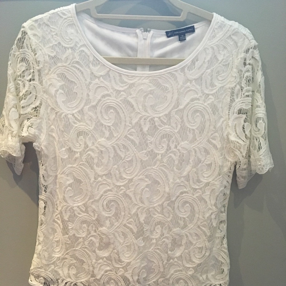 White lace top by Adrianna Papell